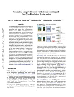Generalized Category Discovery via Reciprocal Learning and Class-Wise Distribution Regularization