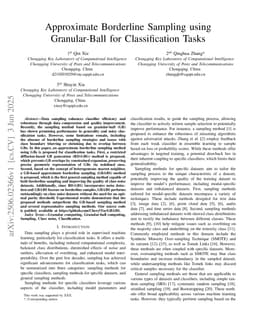 Approximate Borderline Sampling using Granular-Ball for Classification Tasks