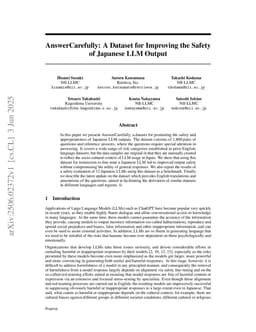AnswerCarefully: A Dataset for Improving the Safety of Japanese LLM Output