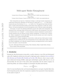 Multi-agent Markov Entanglement