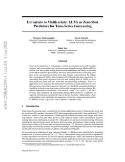 Univariate to Multivariate: LLMs as Zero-Shot Predictors for Time-Series Forecasting