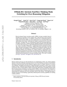 OThink-R1: Intrinsic Fast/Slow Thinking Mode Switching for Over-Reasoning Mitigation