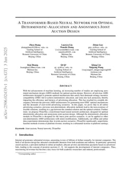 A Transformer-Based Neural Network for Optimal Deterministic-Allocation and Anonymous Joint Auction Design