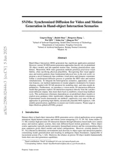 SViMo: Synchronized Diffusion for Video and Motion Generation in Hand-object Interaction Scenarios
