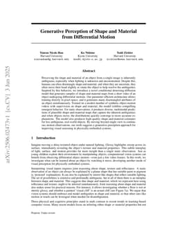 Generative Perception of Shape and Material from Differential Motion