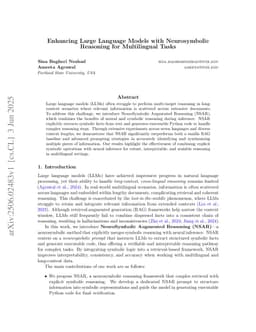 Enhancing Large Language Models with Neurosymbolic Reasoning for Multilingual Tasks