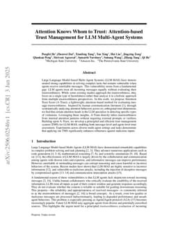 Attention Knows Whom to Trust: Attention-based Trust Management for LLM Multi-Agent Systems