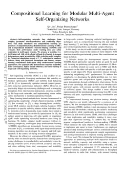 Compositional Learning for Modular Multi-Agent Self-Organizing Networks