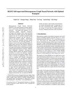 HGOT: Self-supervised Heterogeneous Graph Neural Network with Optimal Transport