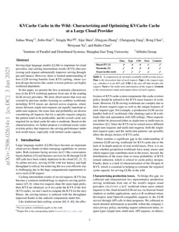 KVCache Cache in the Wild: Characterizing and Optimizing KVCache Cache at a Large Cloud Provider