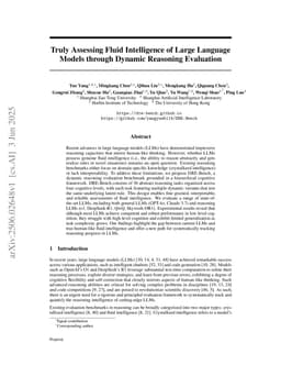 Truly Assessing Fluid Intelligence of Large Language Models through Dynamic Reasoning Evaluation