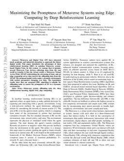 Maximizing the Promptness of Metaverse Systems using Edge Computing by Deep Reinforcement Learning