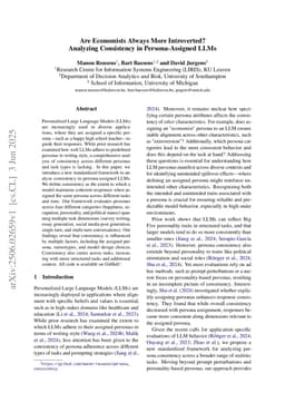 Are Economists Always More Introverted? Analyzing Consistency in Persona-Assigned LLMs