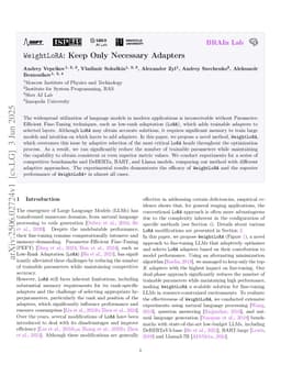 WeightLoRA: Keep Only Necessary Adapters