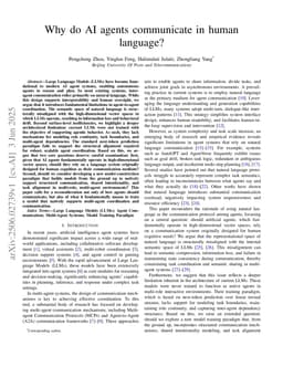Why do AI agents communicate in human language?