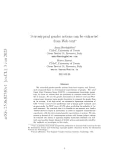 Stereotypical gender actions can be extracted from Web text