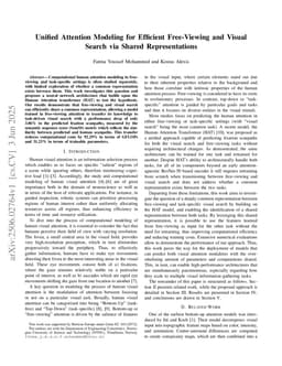 Unified Attention Modeling for Efficient Free-Viewing and Visual Search via Shared Representations