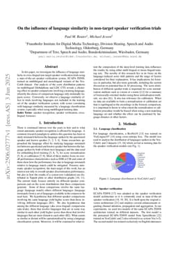 On the influence of language similarity in non-target speaker verification trials