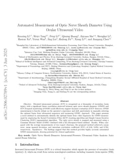 Automated Measurement of Optic Nerve Sheath Diameter Using Ocular Ultrasound Video