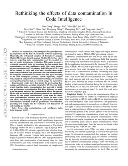 Rethinking the effects of data contamination in Code Intelligence