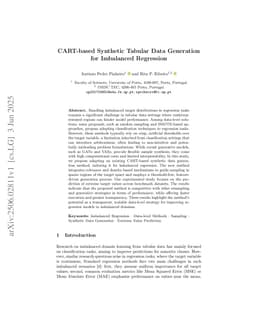CART-based Synthetic Tabular Data Generation for Imbalanced Regression