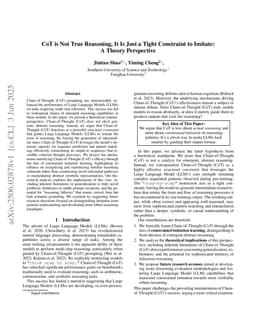 CoT is Not True Reasoning, It Is Just a Tight Constraint to Imitate: A Theory Perspective