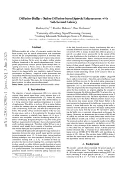 Diffusion Buffer: Online Diffusion-based Speech Enhancement with Sub-Second Latency