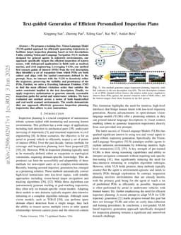 Text-guided Generation of Efficient Personalized Inspection Plans