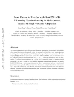 From Theory to Practice with RAVEN-UCB: Addressing Non-Stationarity in Multi-Armed Bandits through Variance Adaptation