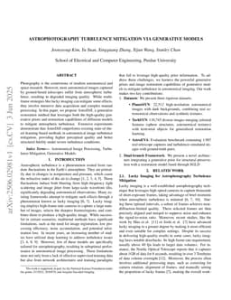 Astrophotography turbulence mitigation via generative models