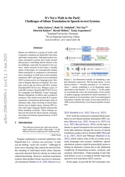 It's Not a Walk in the Park! Challenges of Idiom Translation in Speech-to-text Systems