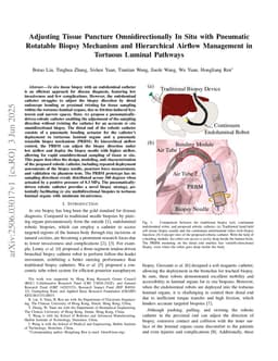 Adjusting Tissue Puncture Omnidirectionally In Situ with Pneumatic Rotatable Biopsy Mechanism and Hierarchical Airflow Management in Tortuous Luminal Pathways