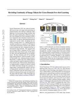 Revisiting Continuity of Image Tokens for Cross-domain Few-shot Learning