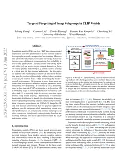 Targeted Forgetting of Image Subgroups in CLIP Models