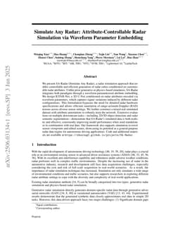 Simulate Any Radar: Attribute-Controllable Radar Simulation via Waveform Parameter Embedding