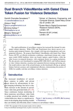 Dual Branch VideoMamba with Gated Class Token Fusion for Violence Detection