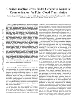 Channel-adaptive Cross-modal Generative Semantic Communication for Point Cloud Transmission