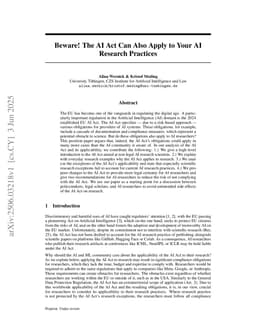 Beware! The AI Act Can Also Apply to Your AI Research Practices