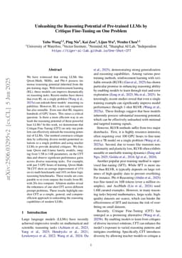 Unleashing the Reasoning Potential of Pre-trained LLMs by Critique Fine-Tuning on One Problem