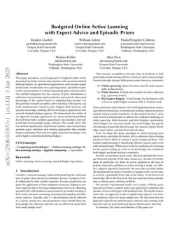 Budgeted Online Active Learning with Expert Advice and Episodic Priors