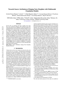 Towards Source Attribution of Singing Voice Deepfake with Multimodal Foundation Models