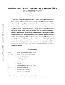 Occlusion-Aware Ground Target Tracking by a Dubins Vehicle Using Visibility Volumes