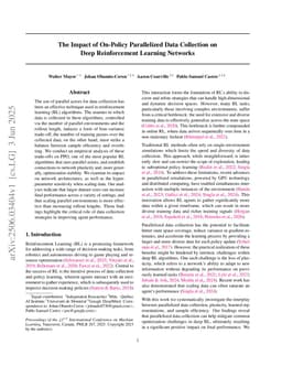 The Impact of On-Policy Parallelized Data Collection on Deep Reinforcement Learning Networks