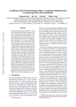 An Efficient Task-Oriented Dialogue Policy: Evolutionary Reinforcement Learning Injected by Elite Individuals