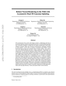 Robust Neural Rendering in the Wild with Asymmetric Dual 3D Gaussian Splatting