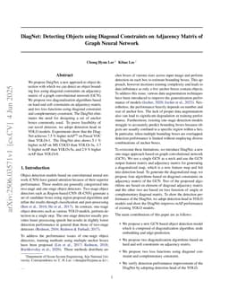 DiagNet: Detecting Objects using Diagonal Constraints on Adjacency Matrix of Graph Neural Network