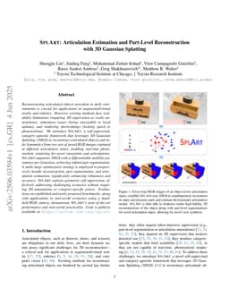 SplArt: Articulation Estimation and Part-Level Reconstruction with 3D Gaussian Splatting
