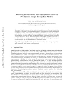 Assessing Intersectional Bias in Representations of Pre-Trained Image Recognition Models