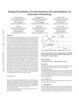 Scaling Transformers for Discriminative Recommendation via Generative Pretraining