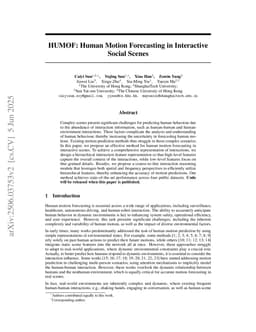 HUMOF: Human Motion Forecasting in Interactive Social Scenes